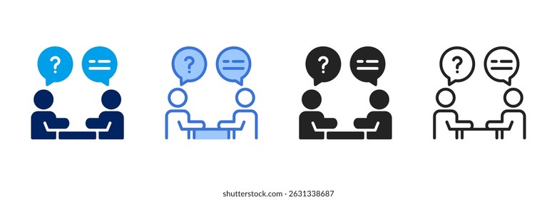 Ícone de entrevista definir coleção de estilos diferentes