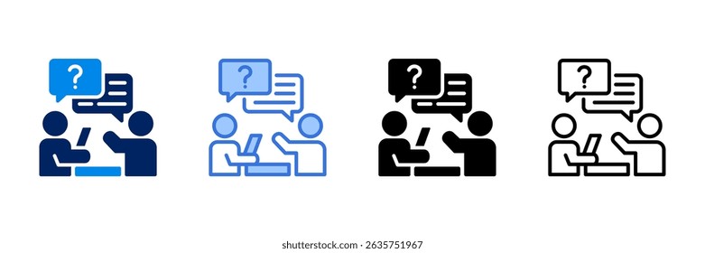 Interview Icon Set Different Style Collection