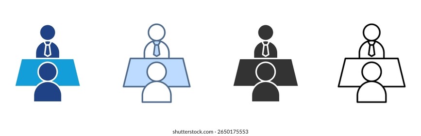 Interview Icon Set Multiple Style Collection