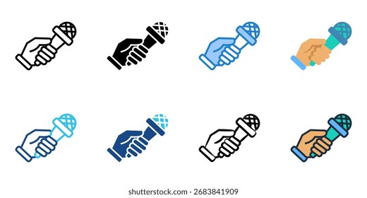 Interview icon set multiple style collection 
