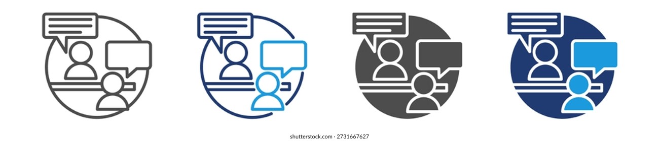 interview icon set multiple style