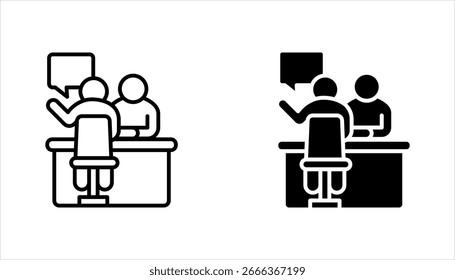 Interview icon set. Simple vector graphics. Linear icon collection, vector illustration on white background