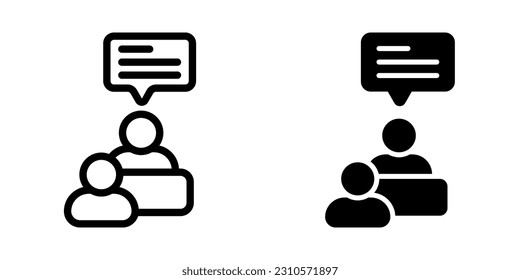 Interview icon. sign for mobile concept and web design. vector illustration