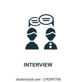 Icono de entrevista. Elemento sencillo de la colección de contratación de negocios. Icono de entrevista creativa para diseño web, plantillas, infografías y más
