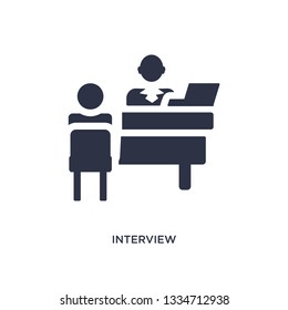 interview icon. Simple element illustration from human resources concept. interview editable symbol design on white background. Can be use for web and mobile.