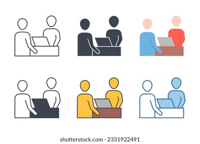 Interview Icon symbol template for graphic and web design collection logo vector illustration