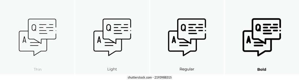 interview icon. Thin, Light Regular And Bold style design isolated on white background