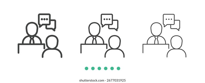 Interview icon. Thin line icon vector