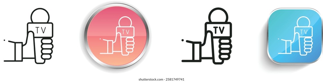 interview icon. Thin Linear, Regular and Button Style Design Isolated On White Background