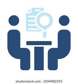 Interview Icon Two Color Style. Vector Illustration For Graphic Design