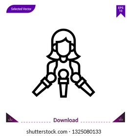 interview  icon vector . Best modern, simple, isolated, application ,journalist icons, logo, flat icon for website design or mobile applications, UI / UX design vector format