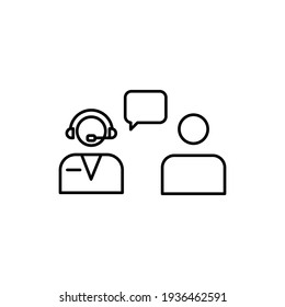 interview icon vector illustration. line icon style. isolated on white background