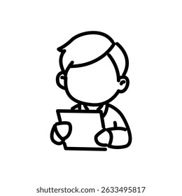 interview icon vector, line style icon