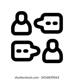 interview icon. vector line icon for your website, mobile, presentation, and logo design.