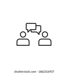 interview icon vector outline design. isolated on white background
