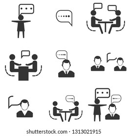 interview icons set. Collection of interview Iocn