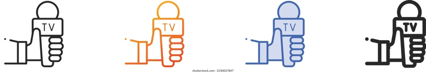 interview icon.Thin Linear, Gradient, Blue Stroke and bold Style Design Isolated On White Background