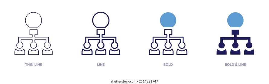 Interview idea icon in 4 different styles. Thin Line, Line, Bold, and Bold Line. Duotone style. Editable stroke.