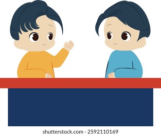 Interview Illustration of a reporter and interviewee