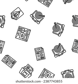 interview job business employee vector seamless pattern thin line illustration