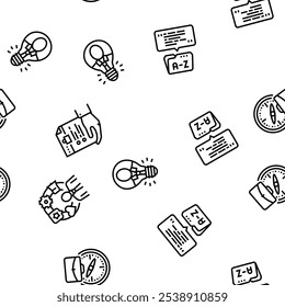 interview job business employee vector seamless pattern thin line illustration