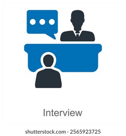 Interview and job icon concept