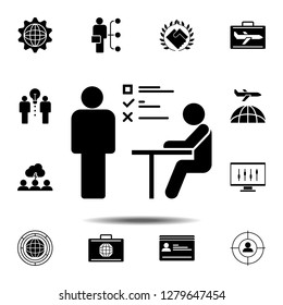interview, job icon. Simple glyph vector element of Business global icons set for UI and UX, website or mobile application