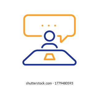 Interview job line icon. Business management sign. Human resources symbol. Colorful thin line outline concept. Linear style interview job icon. Editable stroke. Vector