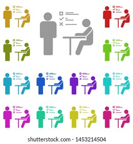 interview, job multi color icon. Simple glyph, flat illustration of Business global icons for UI and UX, website or mobile application