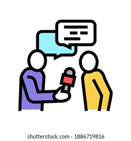 interview journalist color icon vector. interview journalist sign. isolated symbol illustration