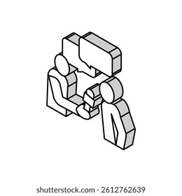 interview journalist isometric icon vector. interview journalist sign. isolated symbol illustration