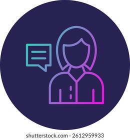 Interview Line Circle Gradient Style