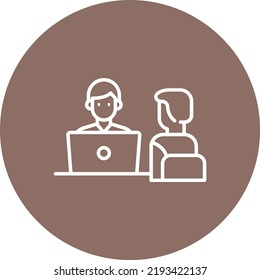 Interview line circle icon vector image. Can also be used for web apps, mobile apps and print media.