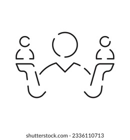 Interview line icon. Business job vector management meeting. Work employee and career. Progress and Personal Development
