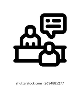 interview line icon. Clean and minimalist vector icon for websites, mobile apps, presentations, and logos. Fully scalable and customizable for any project.
