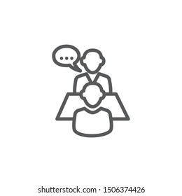 Interview Line Icon on white background