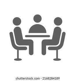 Interview, meeting, teamwork icon. Gray vector graphics.