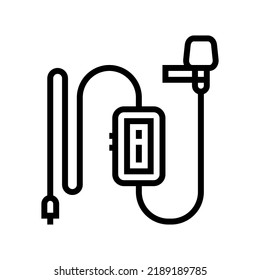interview mic microphone line icon vector. interview mic microphone sign. isolated contour symbol black illustration