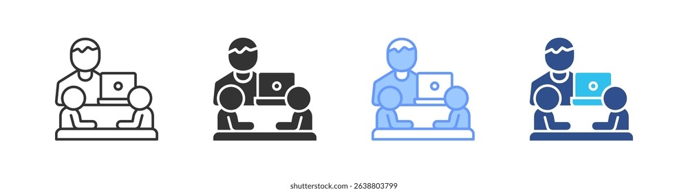 Interview Multi Style Icon Set Vector