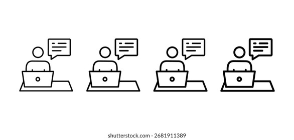 Interview Multiple Line Icon Element