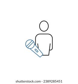 interview or news concept line icon. Simple element illustration. interview or news concept outline symbol design.