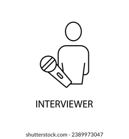 interview or news concept line icon. Simple element illustration. interview or news concept outline symbol design.
