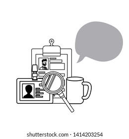 interview objects with white background