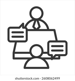 Interview Outline Icon Vector Illustration