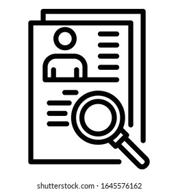 Interview paper icon. Outline interview paper vector icon for web design isolated on white background