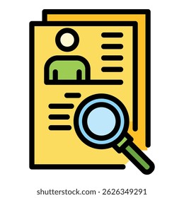 Icono de papel de entrevista. Contorno de entrevista de papel de Vector icono de color plano aislado
