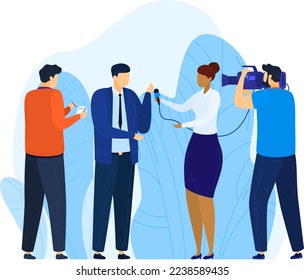 Interview people, meeting work, group conference, team, company people career, design, in flat style vector illustration.