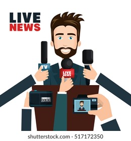 Interview to person on podium