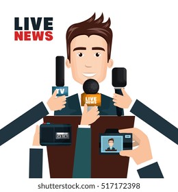 Interview to person on podium