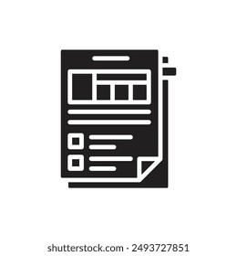 Interview Portfolio Filled Icon Vector Illustration